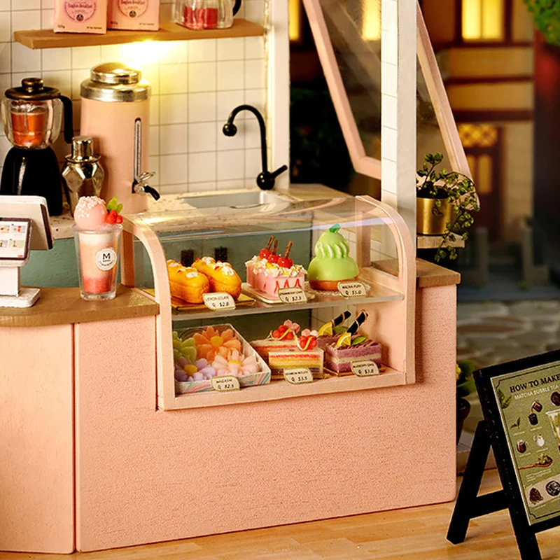 Wooden Miniature Doll House DIY Small House Kit 3D Puzzle Assemble Building Model Home Bedroom Decoration With Furniture Gifts