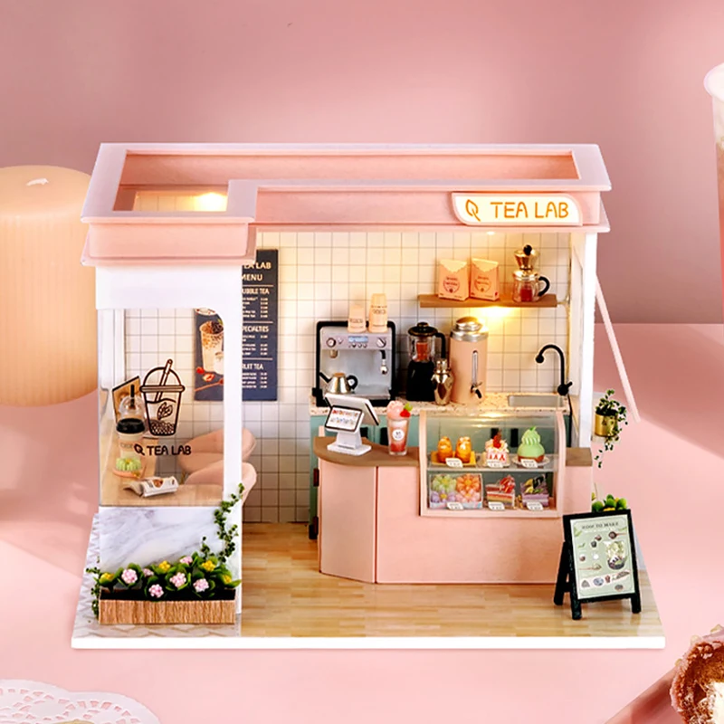 Wooden Miniature Doll House DIY Small House Kit 3D Puzzle Assemble Building Model Home Bedroom Decoration With Furniture Gifts