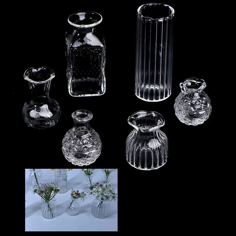 1:12 Dollhouse Miniature Flowerpot Vase Glass Basin DIY Furniture Toys