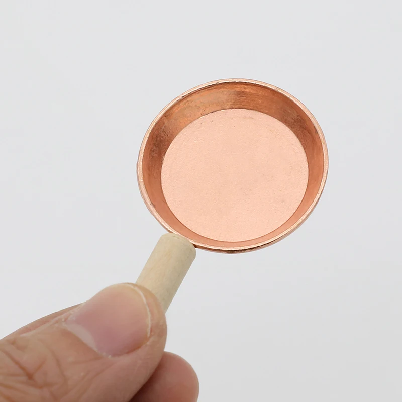 1:12 Scale Dollhouse Miniature Rose Gold Color Frying Pan Cooking Pot Kettle Cookware Kitchen Cooking Kit Dolls Accessories