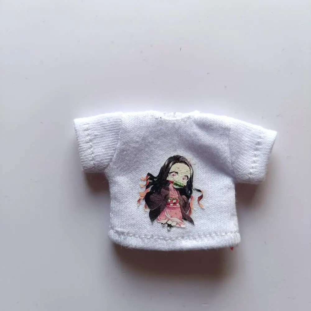 New 1/12 OB11 Baby Clothes Cartoon Cute Print T-Shirt Doll Clothes GSC Element Molly Doll Clothes 1 / 12 BJD Doll Accessories