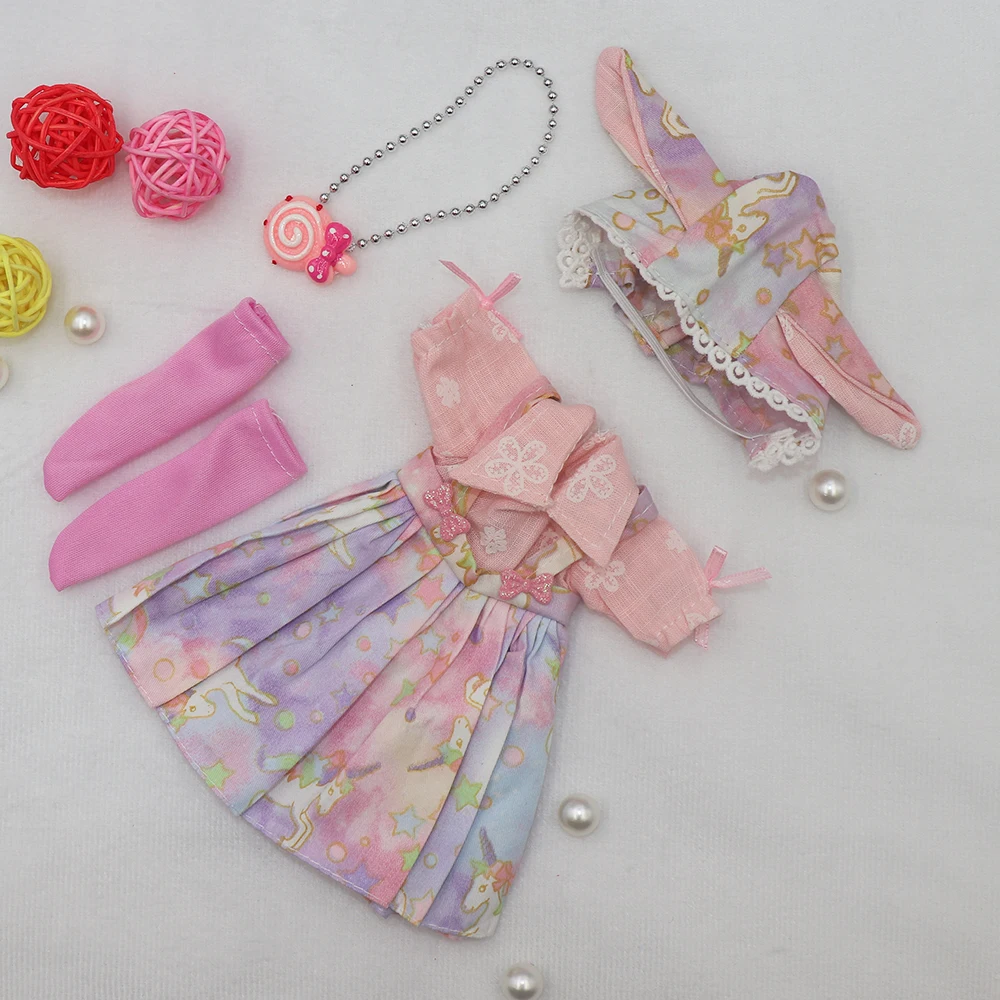 Evening Sequin Dress For 12 inch Dolls Vintage Cute Doll Clothes 30cm Dresses for Girls Festival Outfit Pleated Skirt for Summer