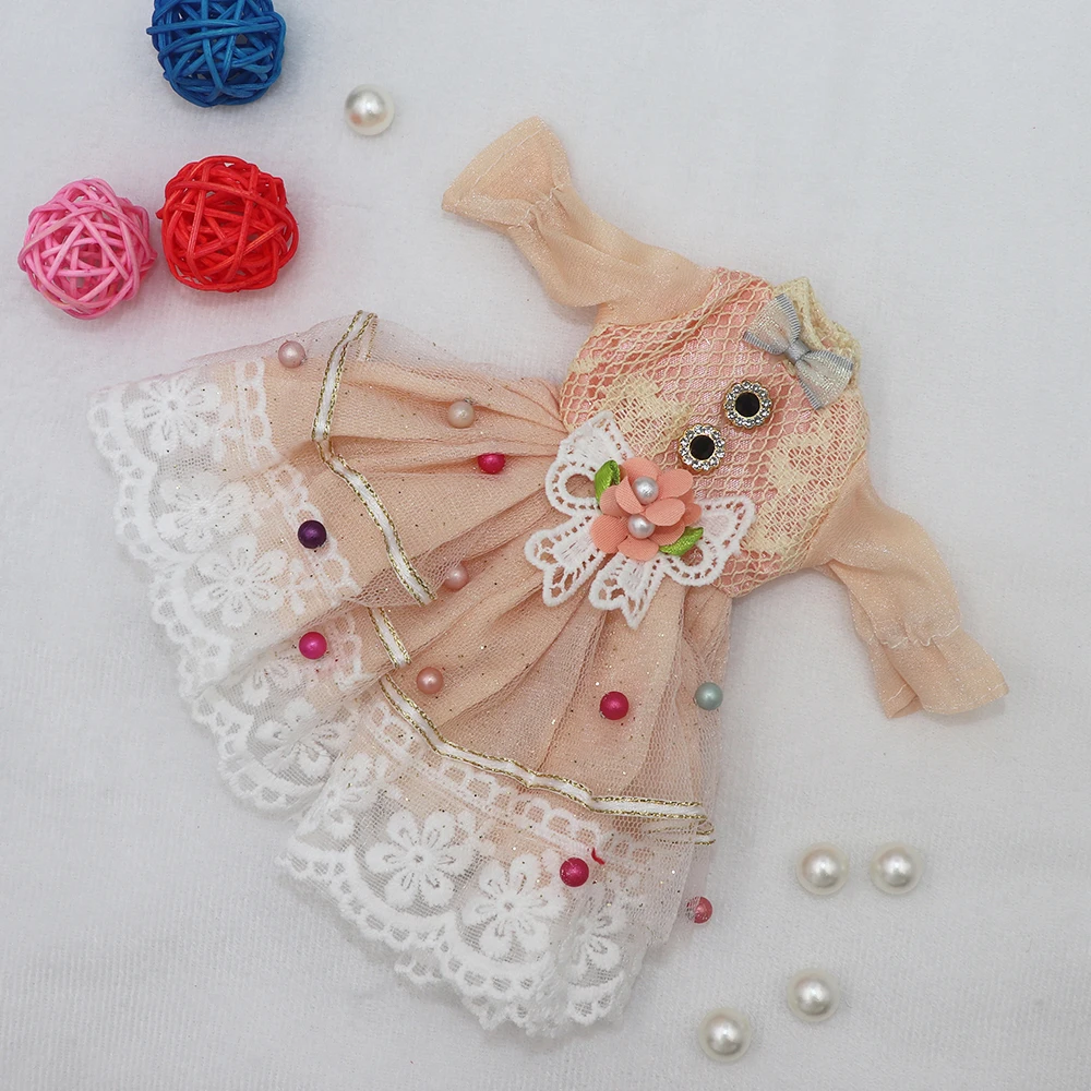 Evening Sequin Dress For 12 inch Dolls Vintage Cute Doll Clothes 30cm Dresses for Girls Festival Outfit Pleated Skirt for Summer
