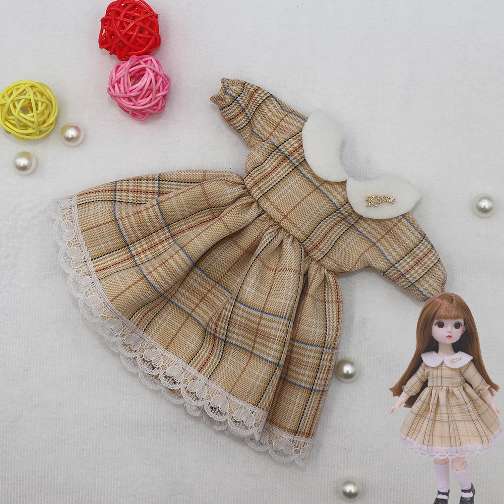 Evening Sequin Dress For 12 inch Dolls Vintage Cute Doll Clothes 30cm Dresses for Girls Festival Outfit Pleated Skirt for Summer