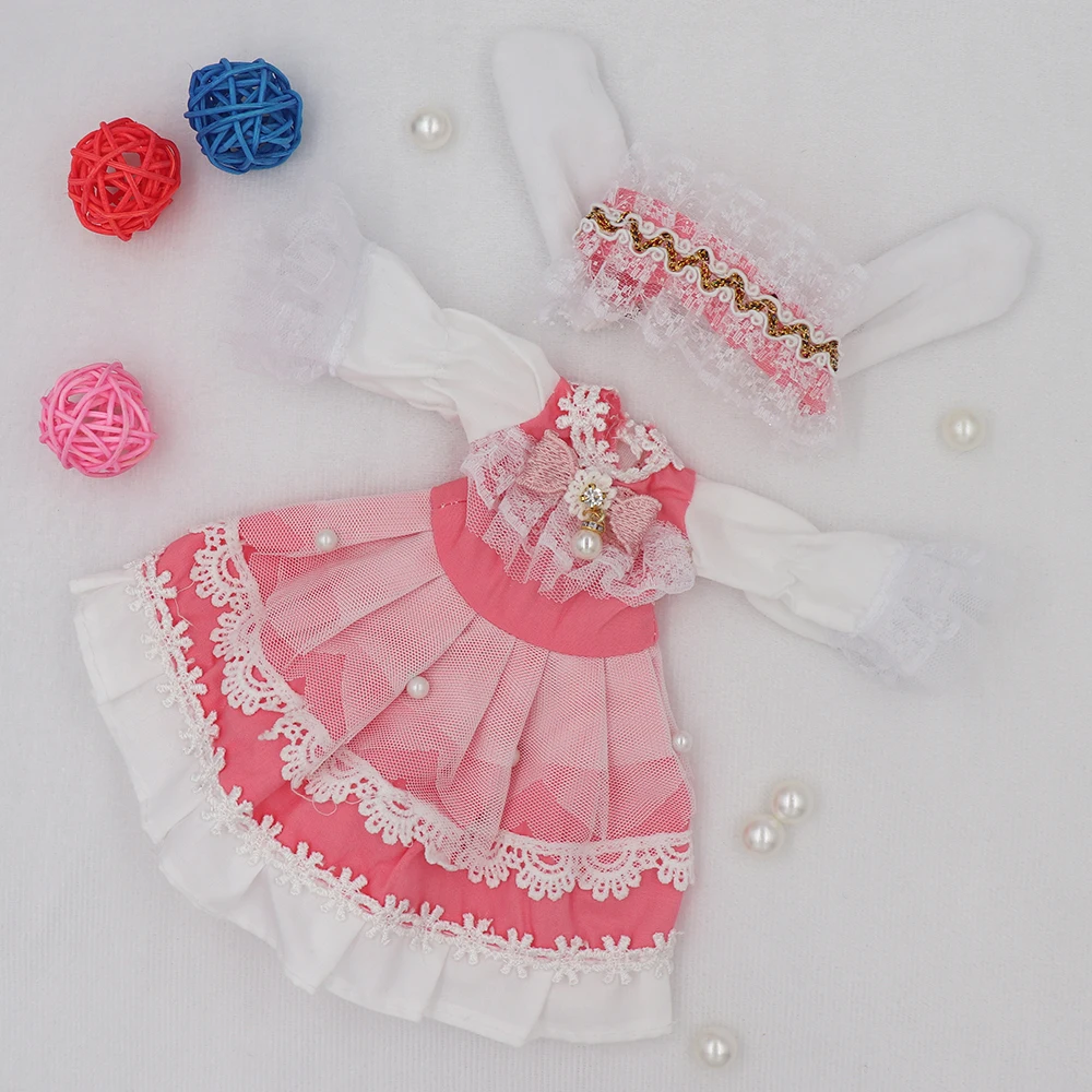 Evening Sequin Dress For 12 inch Dolls Vintage Cute Doll Clothes 30cm Dresses for Girls Festival Outfit Pleated Skirt for Summer