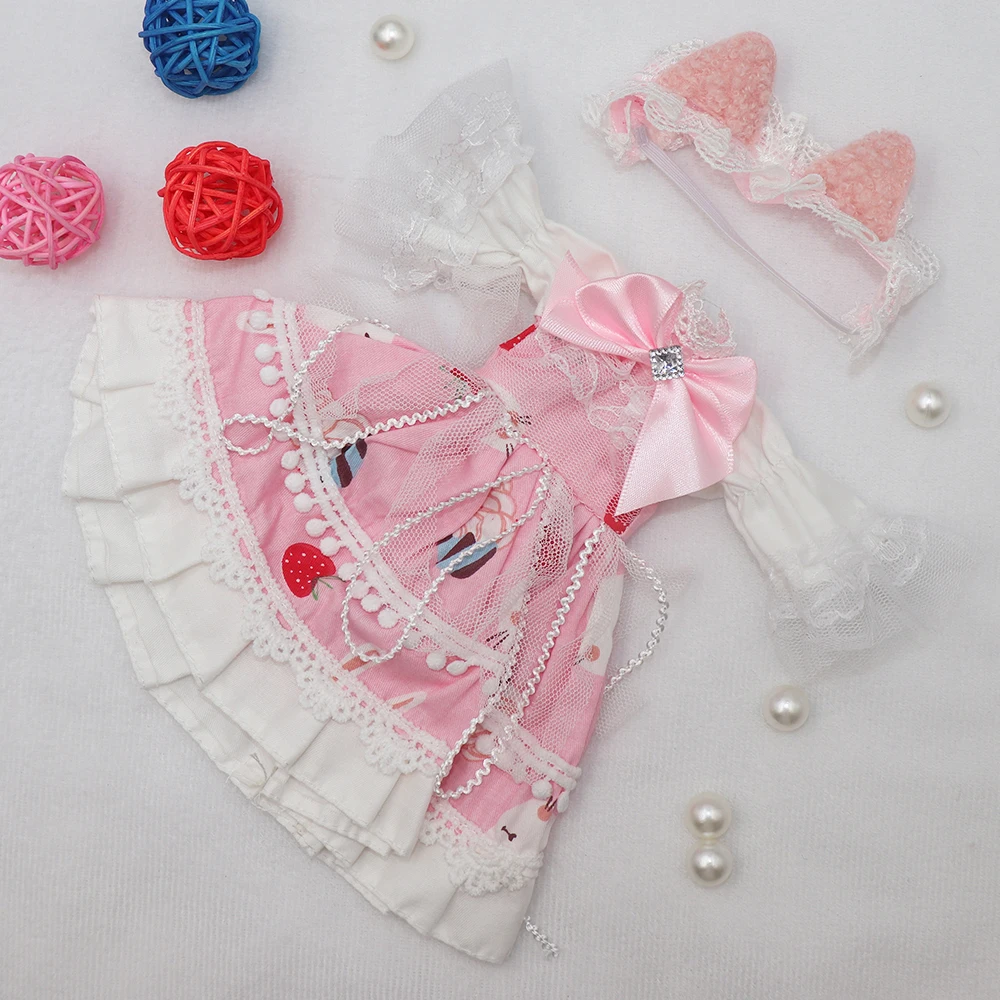 Evening Sequin Dress For 12 inch Dolls Vintage Cute Doll Clothes 30cm Dresses for Girls Festival Outfit Pleated Skirt for Summer