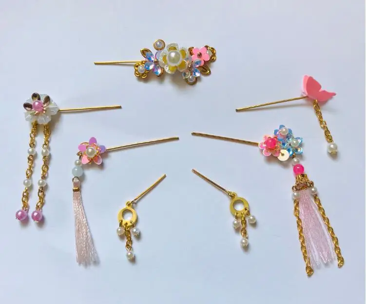 30CM Costume Dolls Headwear 7PCS/Set 1/6 BJD Plastic+Metal Chinese Costume Doll Toys Headdress Hairpin Headwear AccessoriesZH183