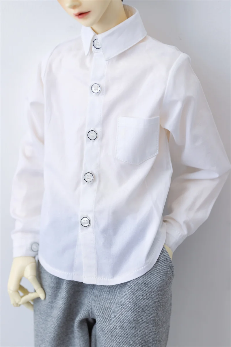 BJD Doll Clothes T-shirt Boys Handsome Stand Collar Top White Black Classic Color All-match 1/3 SD13 SD17 Gift Doll Accessories