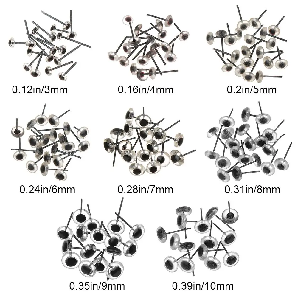 20Pcs Transparent Needle Felting Eyes Doll Glass Eyes For DIY Bears Animals Kids Toys Accessories 3/4/5/6/7/8/9/10mm