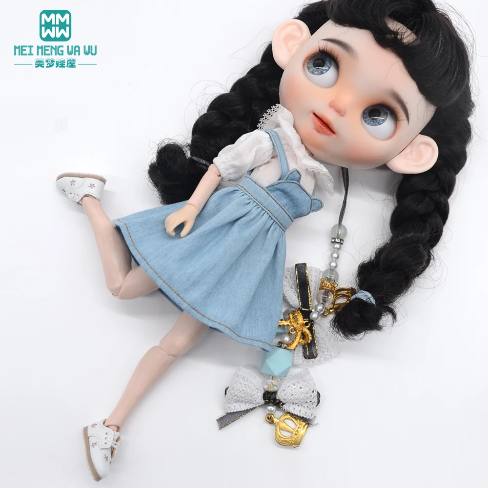 28-30cm Blyth Doll Clothes Fashion Shirts, T-Shirts, Denim Skirts Shoes for Azone OB FR Girl Toys Gift