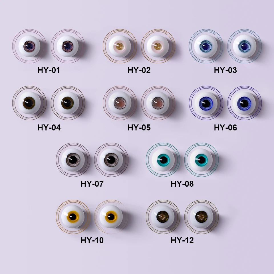 BJD Eyes Glass Eyeball Handscraft Colourful Doll Accessories Size 1/3 1/4 1/6 1/8 YOSD SD MSD 12 14mm