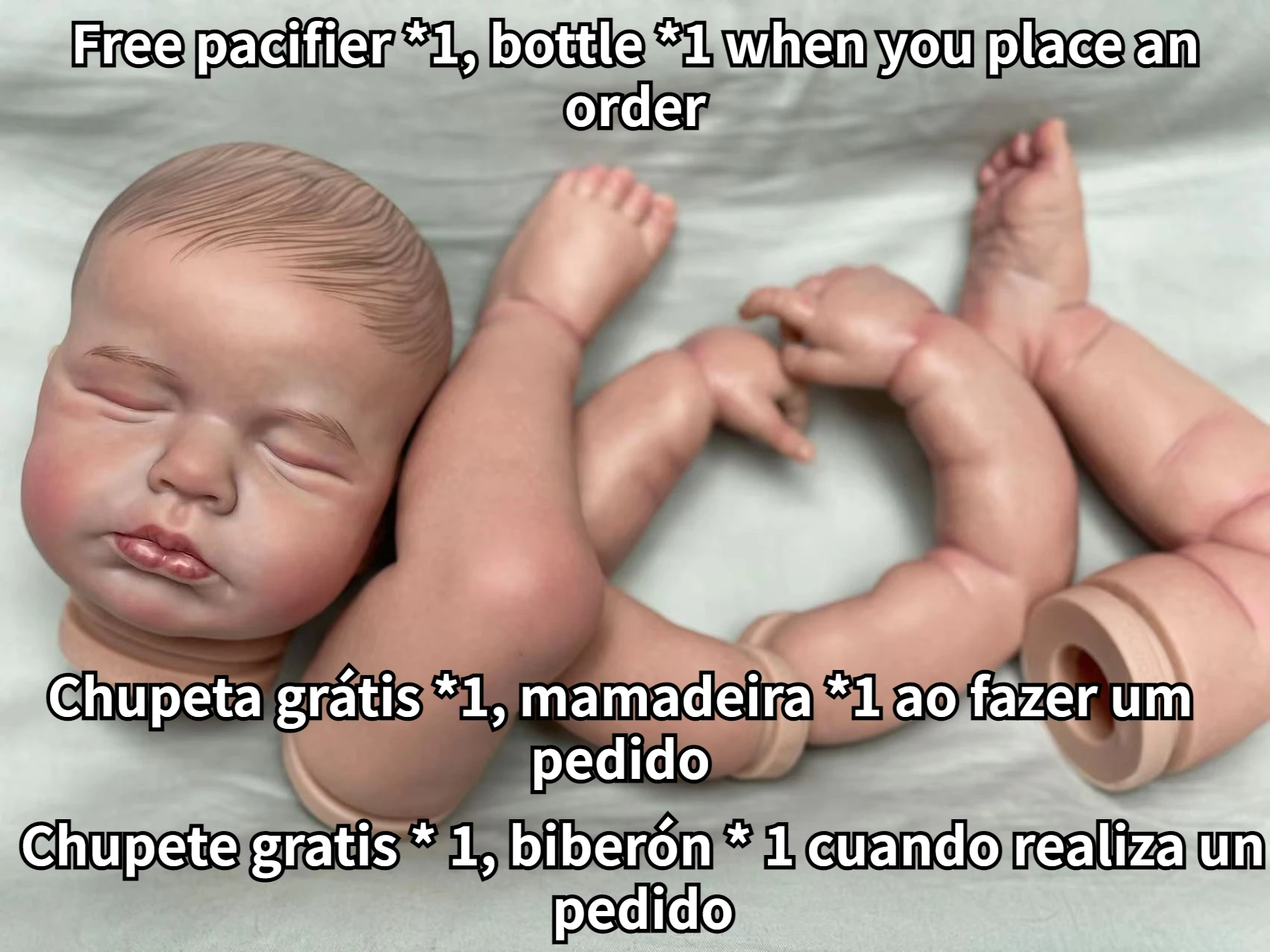 Kits Reborn 19 Inch Lou Lou And Levi Painted Hair Bebe Doll Kits Handmade Lifelike Newborn Babies Unfinished DIY Painted Kits