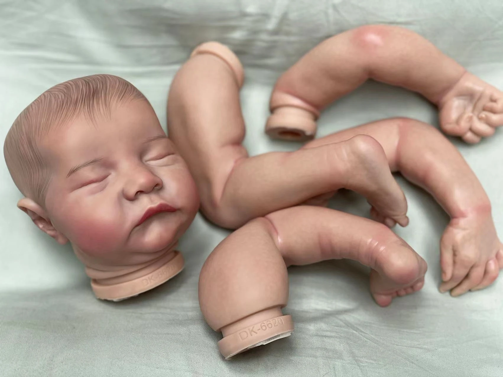 Kits Reborn 19 Inch Lou Lou And Levi Painted Hair Bebe Doll Kits Handmade Lifelike Newborn Babies Unfinished DIY Painted Kits