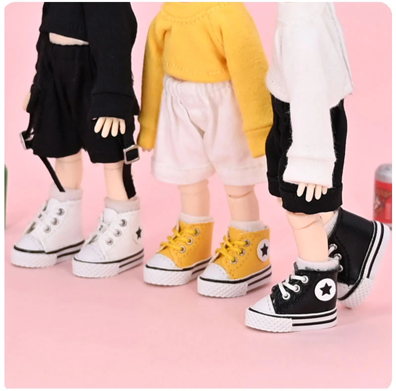 Ob11 Doll Shoes High-top Shoes Canvas Shoes Sports Shoes for Gsc Body, Molly, P9, YMY, 1/12BJD Doll Accessories Toy Casual Shoes
