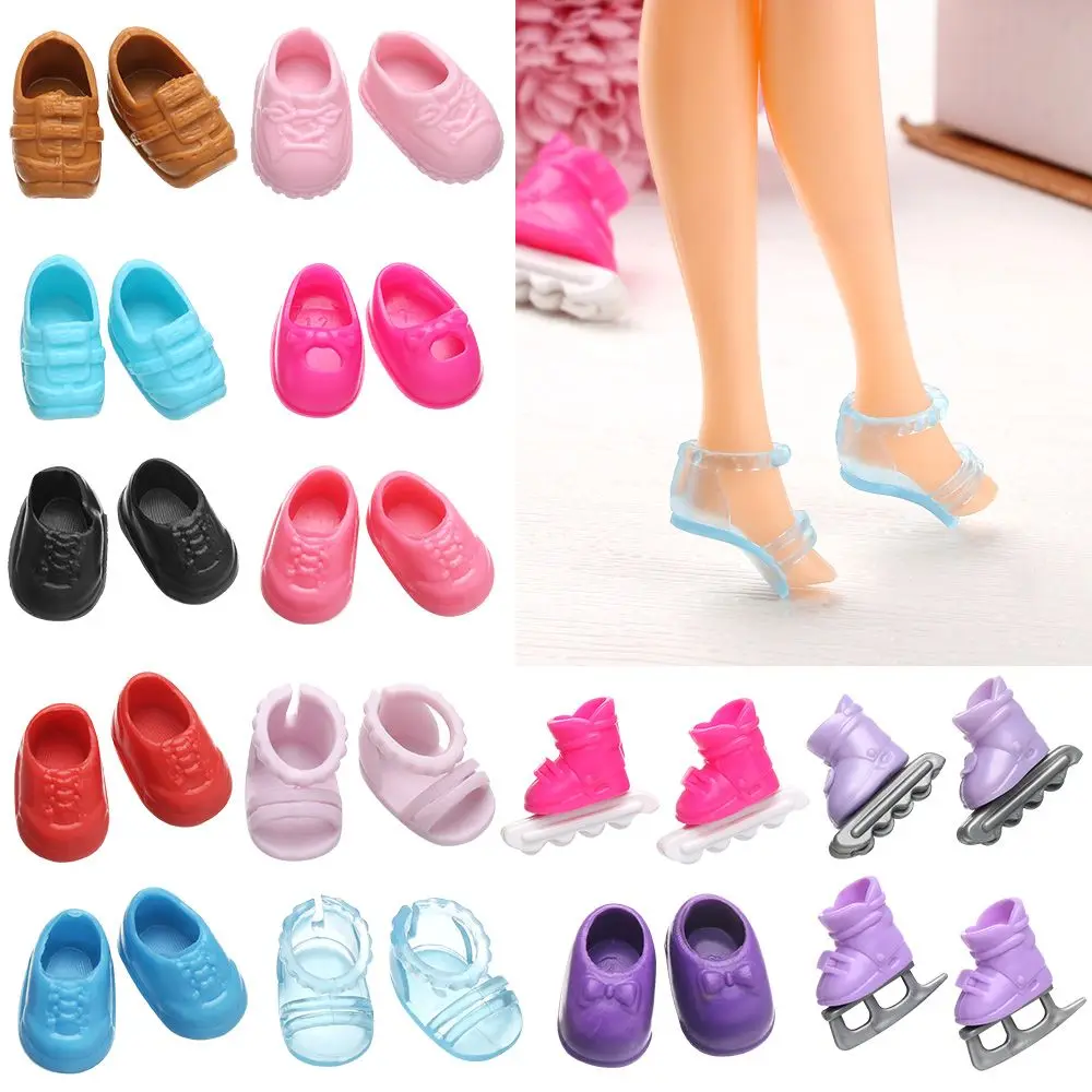 1pairs Fashion Doll Shoes Boots for 1/8 Doll Body PVC Shoe for 8~16cm Dolls Stand Other Accessories