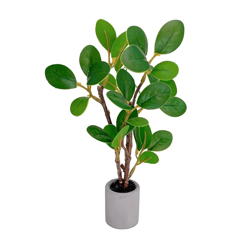 1 Pc Miniature Potted Plant Green Leafed Plant Pot Bonsai Home Garden Decor Toy Doll House Accessories