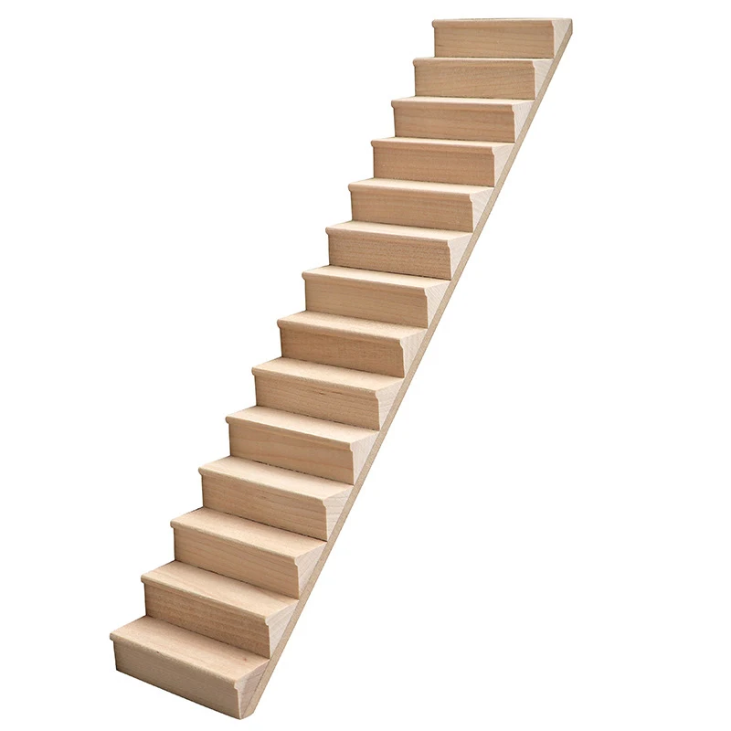 1:12 Dollhouse Wooden Miniature Staircase Mini No Handrail Stairs Furniture Model Decor Toy Doll House Accessories