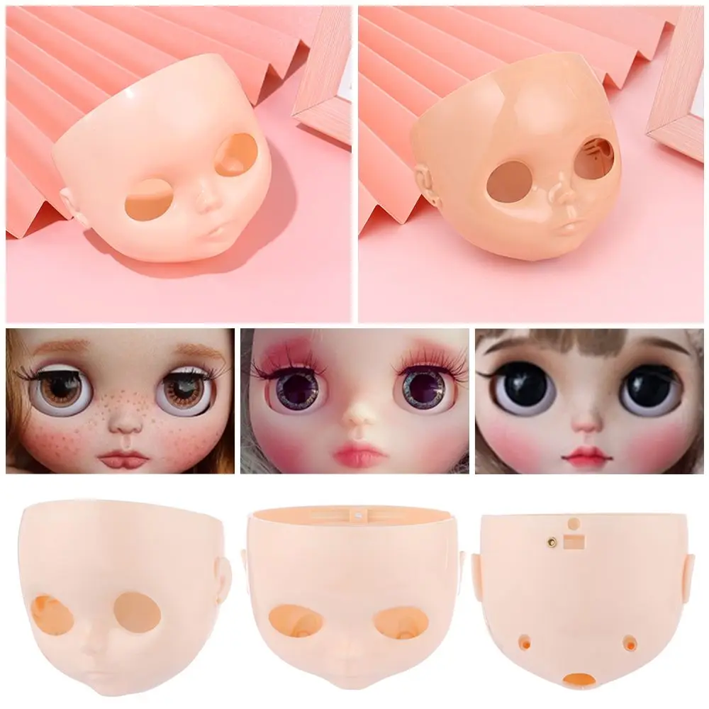 1PC 1/6 Blyth DIY Doll Factory Dolls Faceplate With Backplate 30cm Plastic Blyth No Makeup Face and Screw Toys Accessories