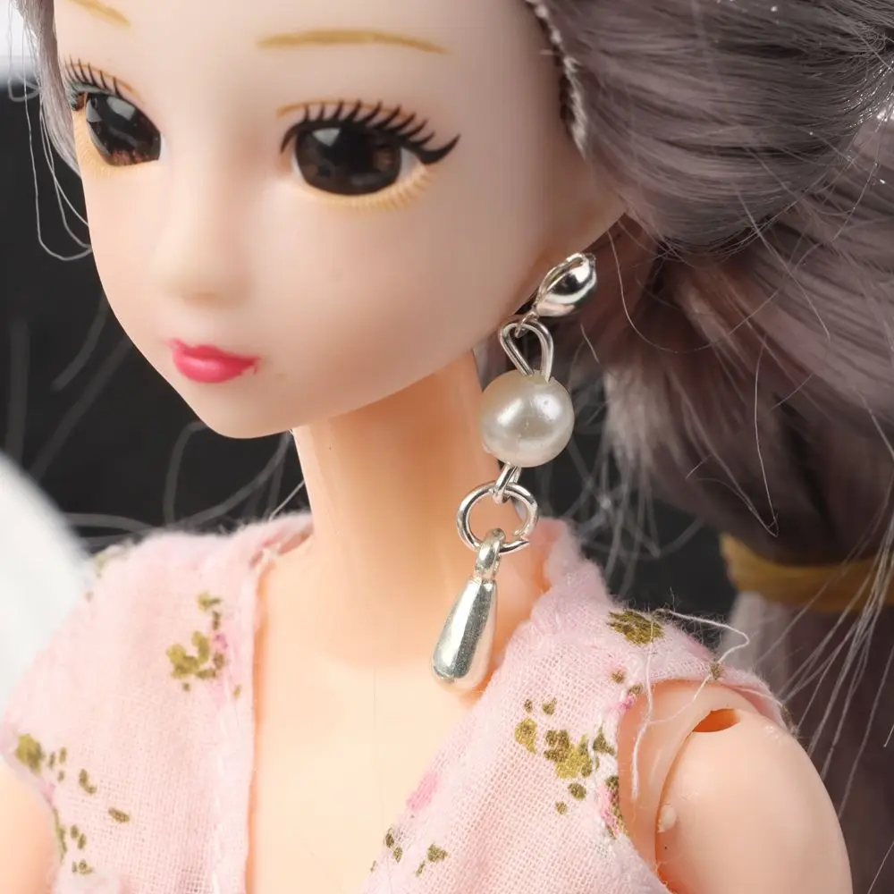 1Set Doll Jewelry White Pearl Jewelry Necklace Bracelet For 1/6 Doll Fashion Decoration Earring For DIY Dolls Accessories