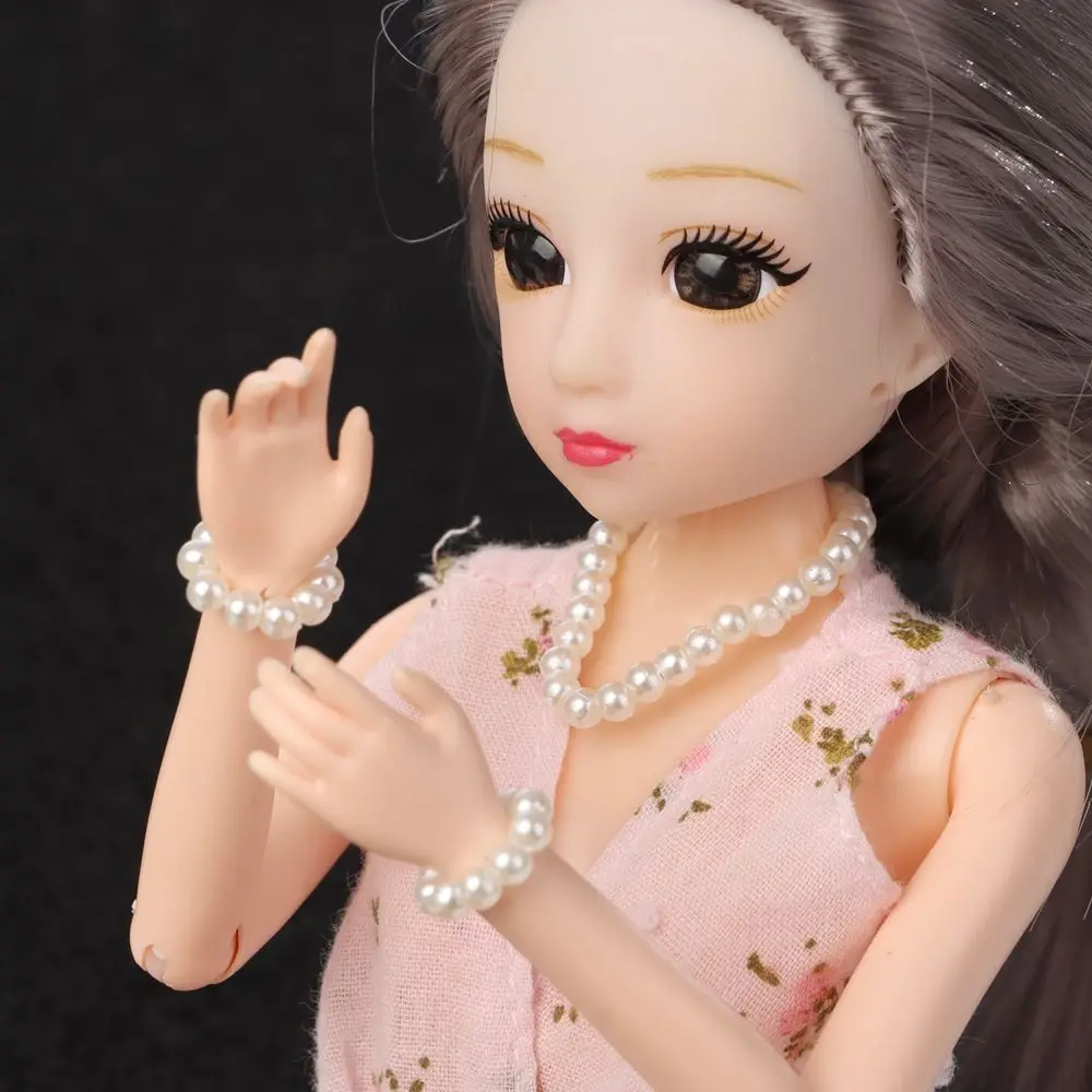 1Set Doll Jewelry White Pearl Jewelry Necklace Bracelet For 1/6 Doll Fashion Decoration Earring For DIY Dolls Accessories