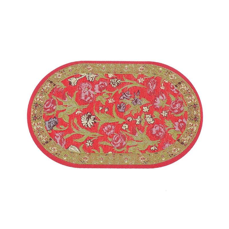 1:12 Dollhouse Miniature Round Floor Rug Cover Oval Carpet Floor Mat Model Bedroom Living Room Decor Toy Doll House Accessories
