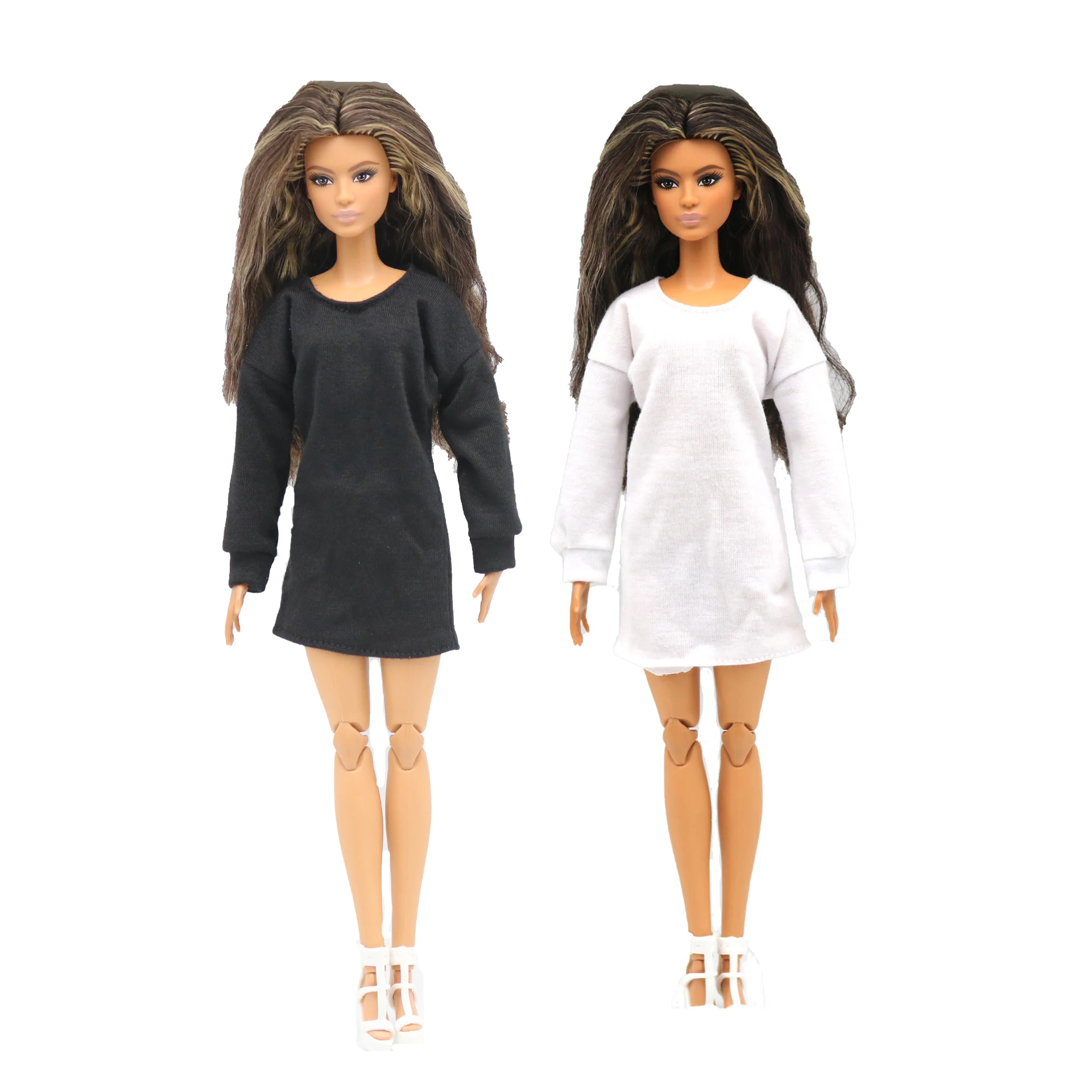 New 30cm 1/6 Doll loose long sleeve dress dress Daily Wear Clothes for Barbies doll Accessories