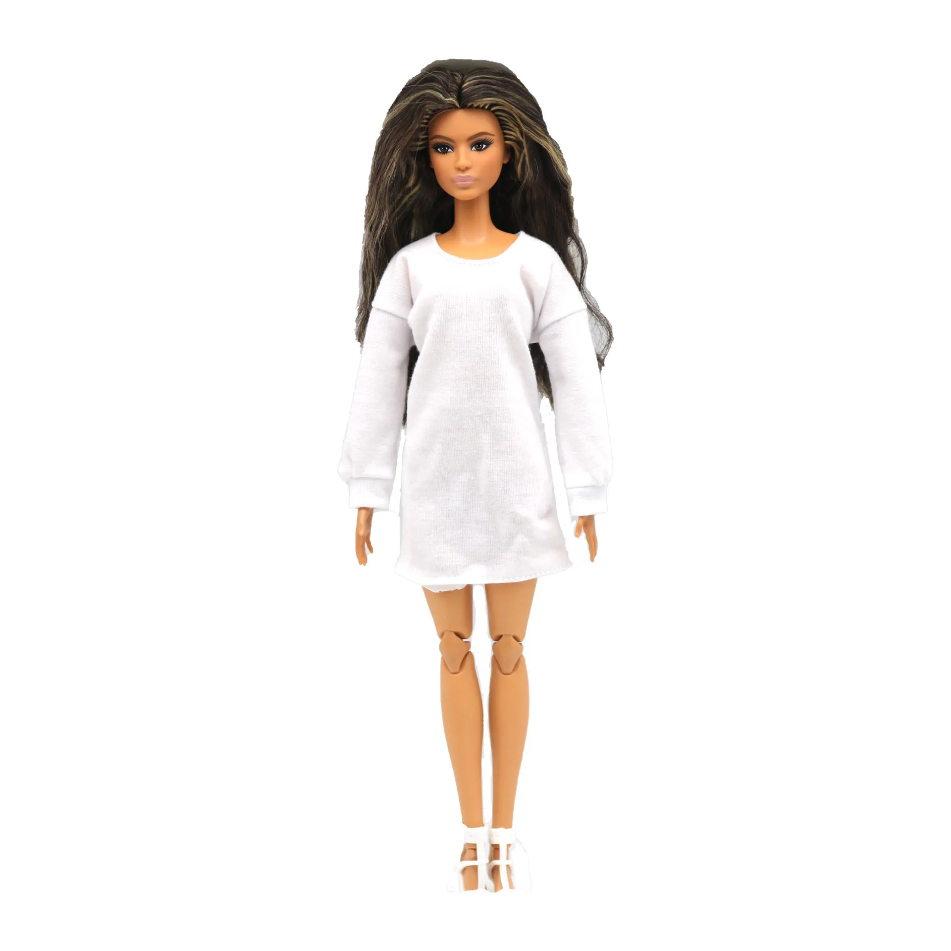 New 30cm 1/6 Doll loose long sleeve dress dress Daily Wear Clothes for Barbies doll Accessories