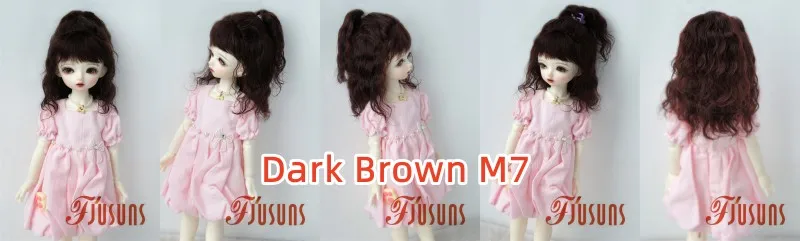 Full size BJD Hair JD745 High ponytail shawl micro-curly mohair Doll wig 1/8 1/6 1/4 1/3 YOSD MSD SD DOD Blythes Qbaby Accessies