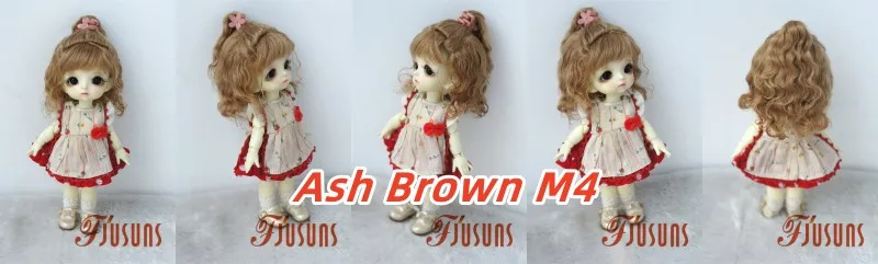 Full size BJD Hair JD745 High ponytail shawl micro-curly mohair Doll wig 1/8 1/6 1/4 1/3 YOSD MSD SD DOD Blythes Qbaby Accessies