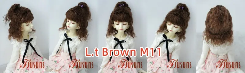 Full size BJD Hair JD745 High ponytail shawl micro-curly mohair Doll wig 1/8 1/6 1/4 1/3 YOSD MSD SD DOD Blythes Qbaby Accessies