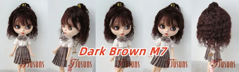 Full size BJD Hair JD745 High ponytail shawl micro-curly mohair Doll wig 1/8 1/6 1/4 1/3 YOSD MSD SD DOD Blythes Qbaby Accessies