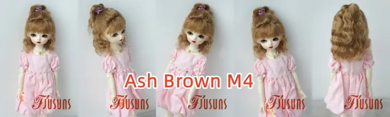 Full size BJD Hair JD745 High ponytail shawl micro-curly mohair Doll wig 1/8 1/6 1/4 1/3 YOSD MSD SD DOD Blythes Qbaby Accessies