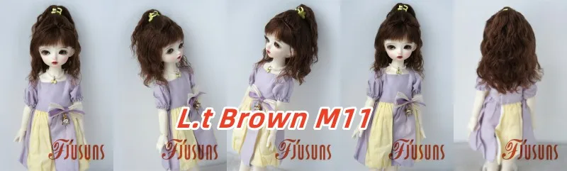 Full size BJD Hair JD745 High ponytail shawl micro-curly mohair Doll wig 1/8 1/6 1/4 1/3 YOSD MSD SD DOD Blythes Qbaby Accessies