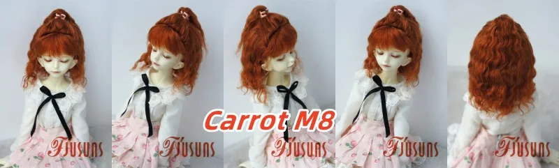 Full size BJD Hair JD745 High ponytail shawl micro-curly mohair Doll wig 1/8 1/6 1/4 1/3 YOSD MSD SD DOD Blythes Qbaby Accessies