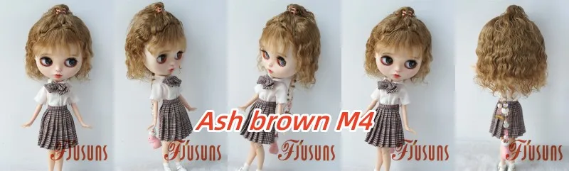 Full size BJD Hair JD745 High ponytail shawl micro-curly mohair Doll wig 1/8 1/6 1/4 1/3 YOSD MSD SD DOD Blythes Qbaby Accessies