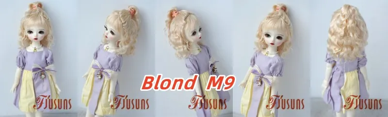 Full size BJD Hair JD745 High ponytail shawl micro-curly mohair Doll wig 1/8 1/6 1/4 1/3 YOSD MSD SD DOD Blythes Qbaby Accessies