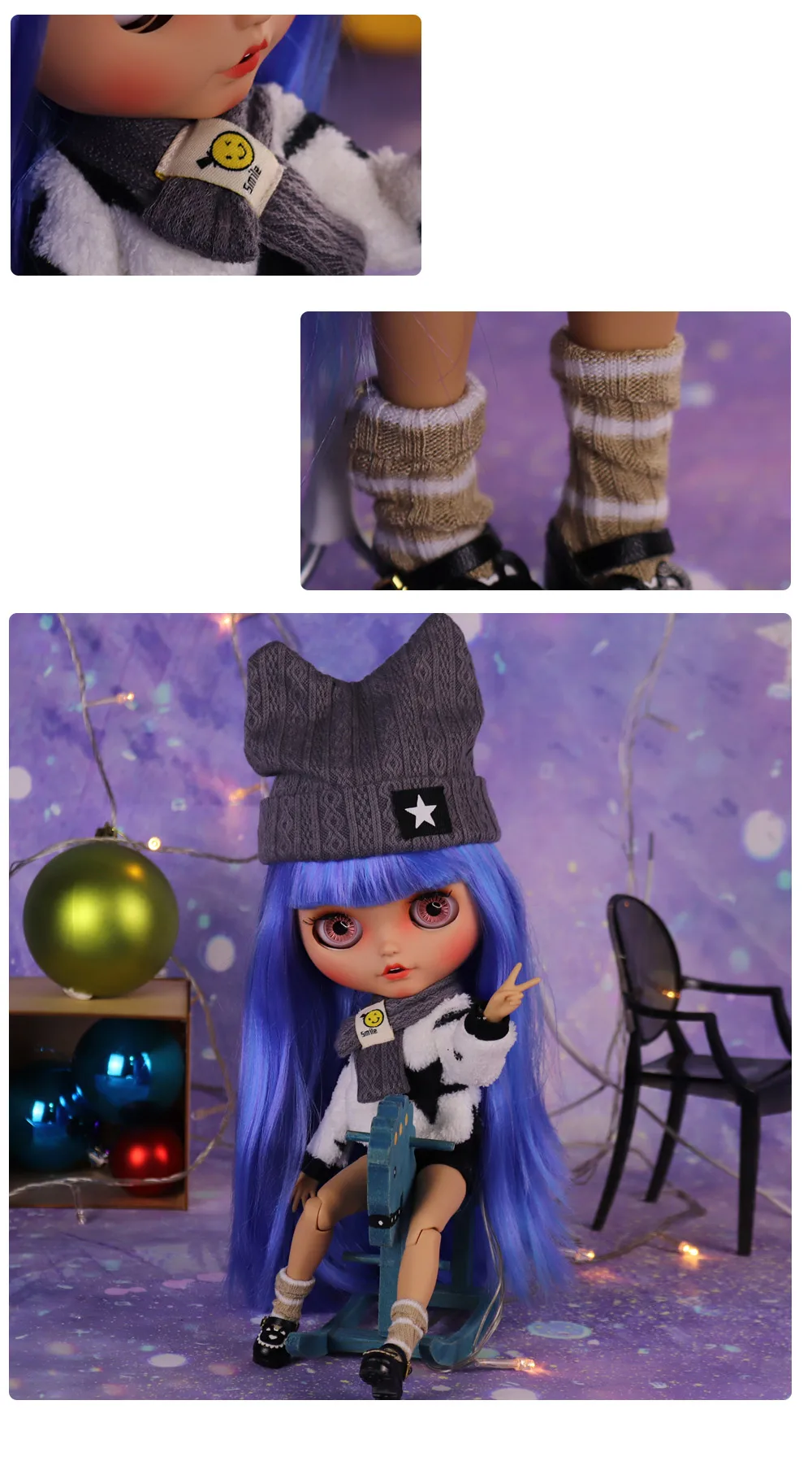 Outfits For ICY DBS Blyth Doll Fashion Clothes Cool Dress Black Sport Suit 1/6 BJD Azone S OB24