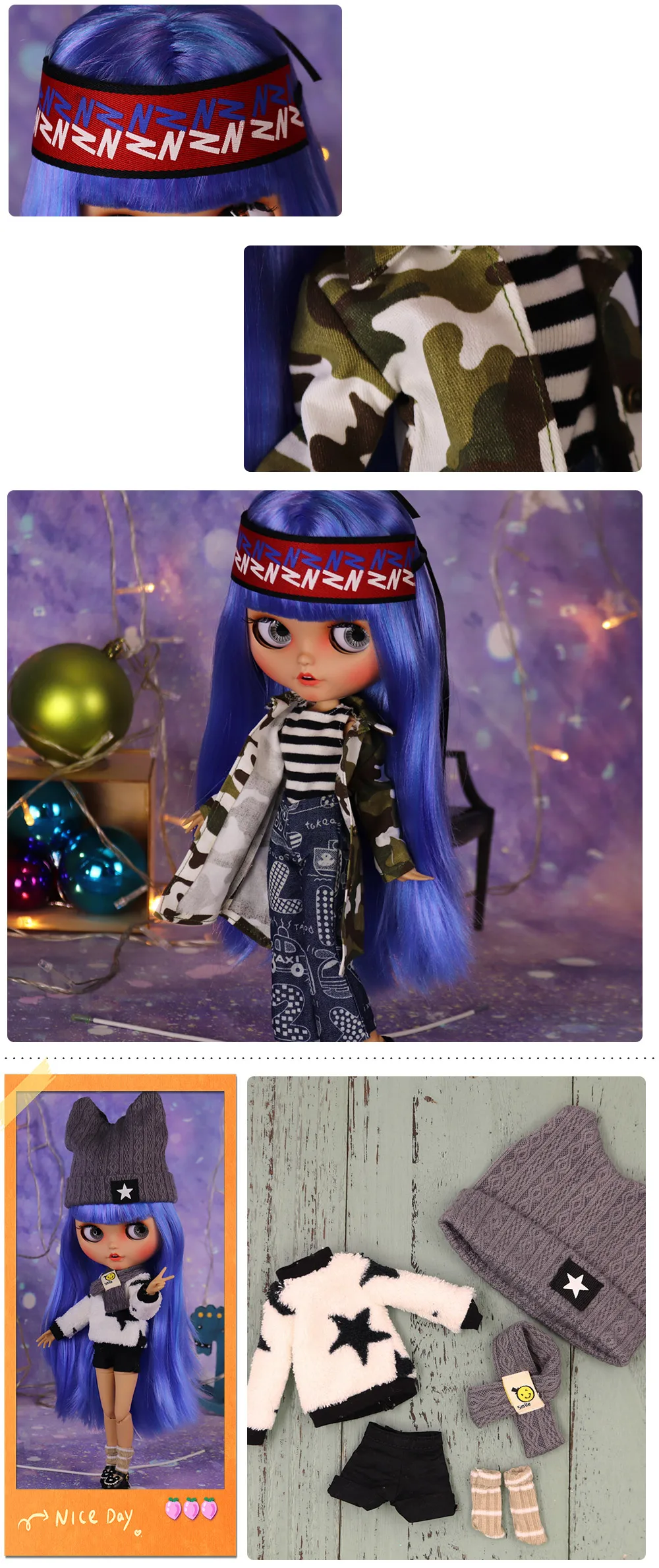 Outfits For ICY DBS Blyth Doll Fashion Clothes Cool Dress Black Sport Suit 1/6 BJD Azone S OB24