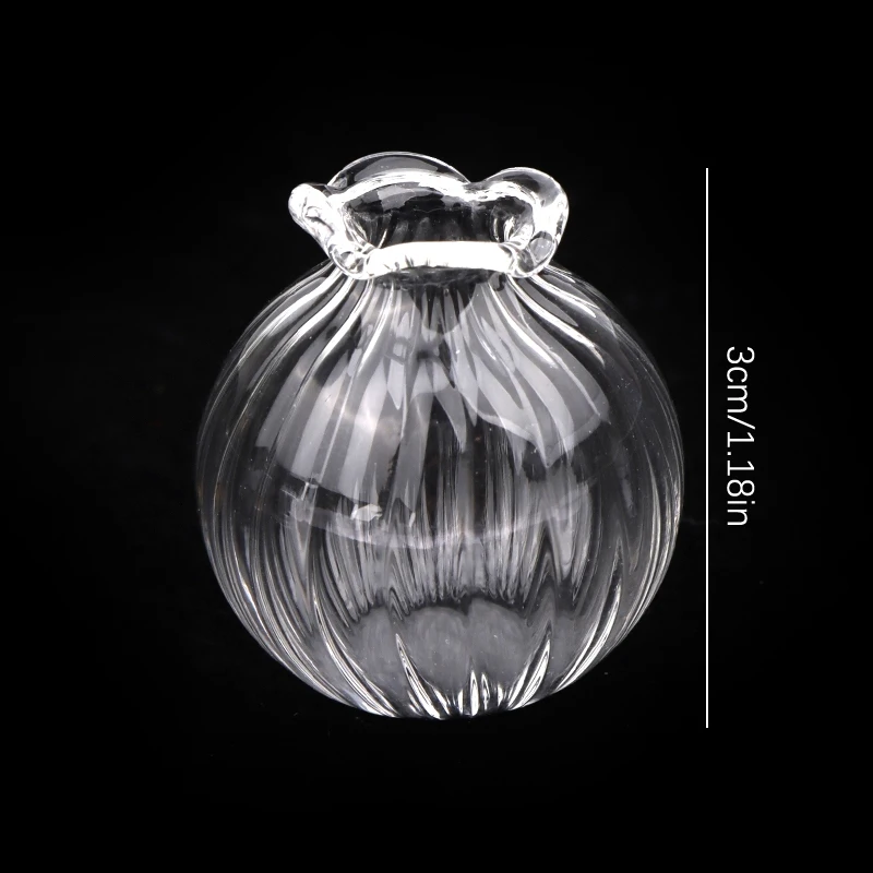 1/6 1/12 Dollhouse Miniature Transparent Glass Vase Dessert Cup Wine Bottle Wishing Bottle Home Decor Toy Doll House Accessories