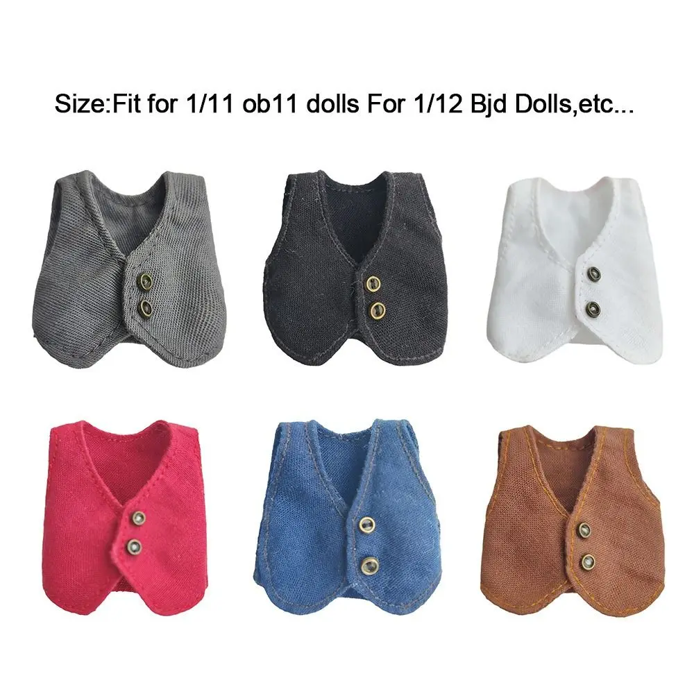 Ob11 Doll Clothes Fashion Tops Gentleman's Vest Boys Girls Casual Wear Shirts Obitsu 11 Dolls Accessories Kids Toys