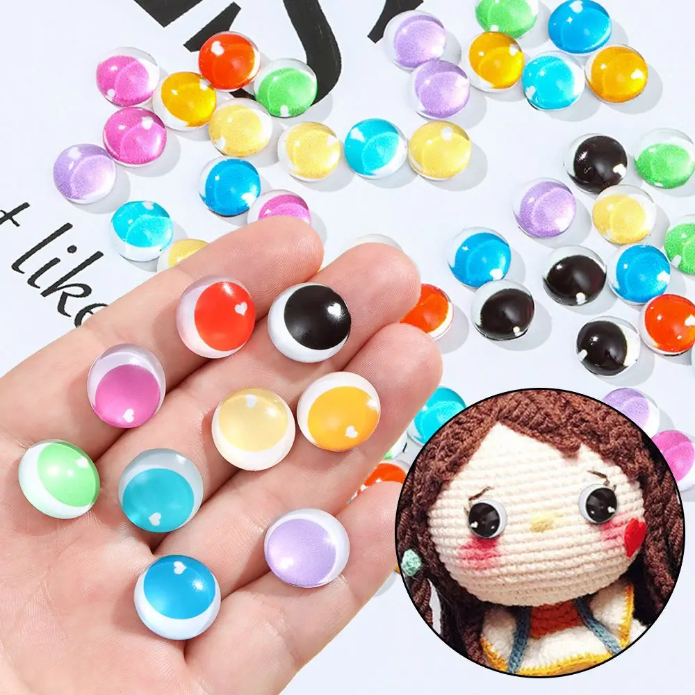 50PCS 6mm 10mm Doll Eyes Cabochon Flat Eyeballs Photo Round Glass Cabochon Diy Flat Back Handmade Jewelry Craft Accessories