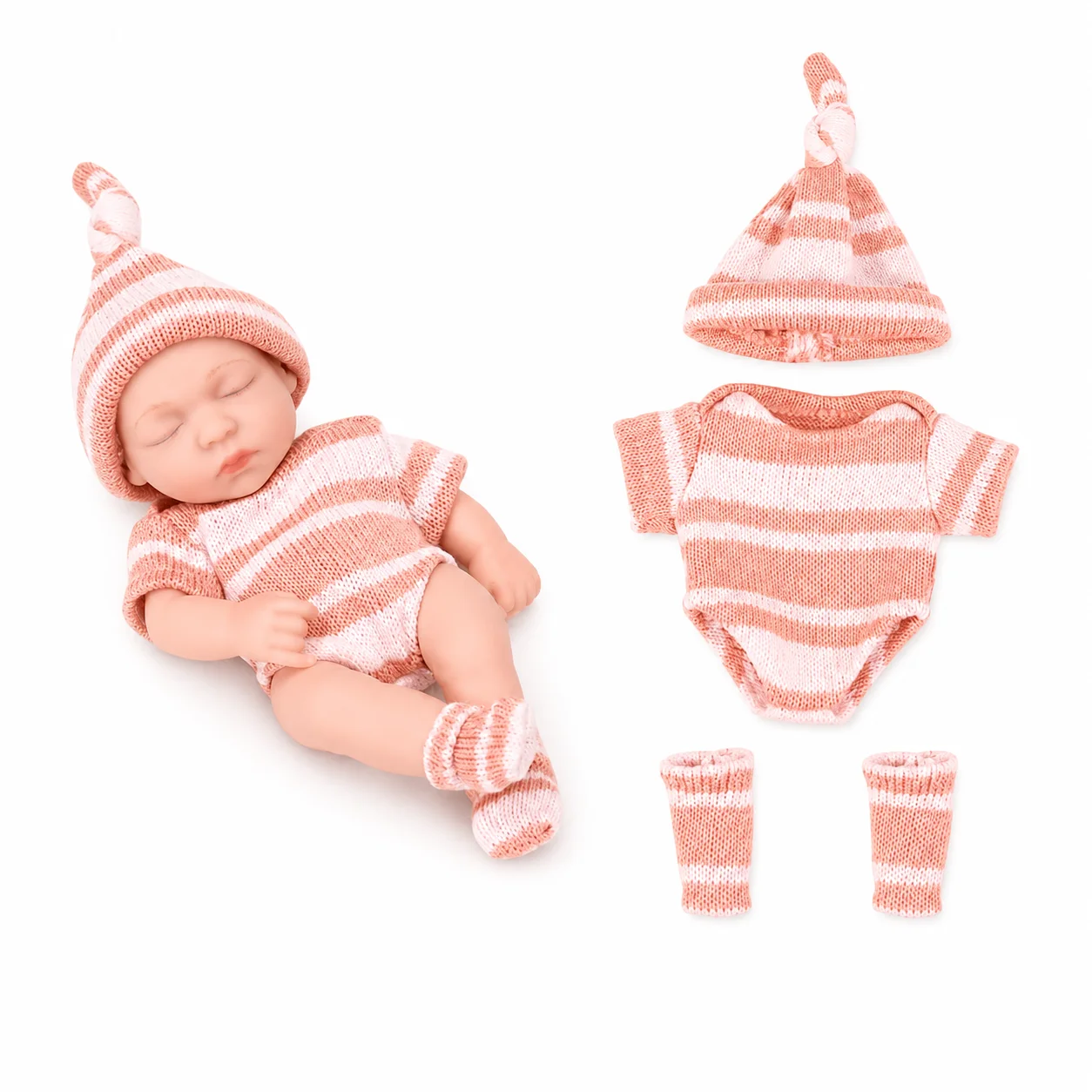 Doll Clothes for 20cm Newborn Baby Dolls DIY Toy Doll Accessories Suitable for 8inch Reborn Doll Sweater Jumpsuit Doll Clothes