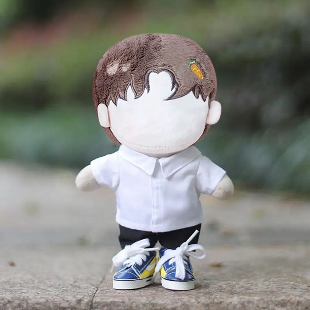 20CM Doll Shirt Stripes Lattice Solid Color Blouse Cotton Stuffed Idol Doll Clothes Dolls Accessories