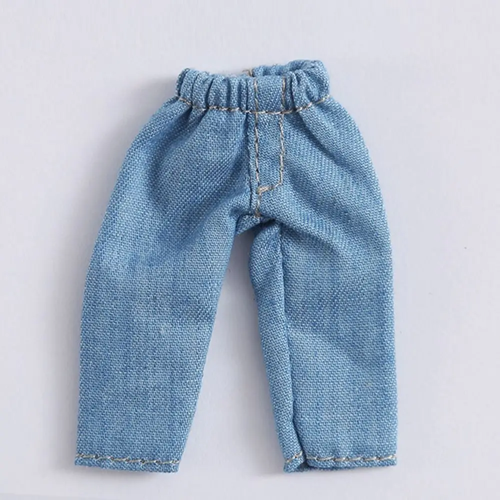 Fashion Clothes Trousers For 1/11 OB11 Dolls 1/12 Bjd Doll Clothes Denim Pants DIY Obitsu 11 Doll Clothes Accessories Toys