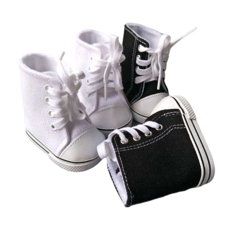 7.5CM shoes For 43 cm baby Dolls Shoes white sneackers fits For 18 " Girl Doll casual shoes Toy Boots Doll Accessories