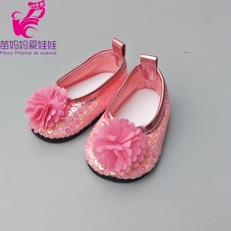 7.5CM shoes For 43 cm baby Dolls Shoes white sneackers fits For 18 " Girl Doll casual shoes Toy Boots Doll Accessories