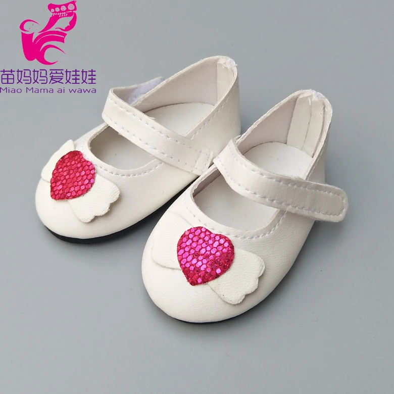 7.5CM shoes For 43 cm baby Dolls Shoes white sneackers fits For 18 " Girl Doll casual shoes Toy Boots Doll Accessories