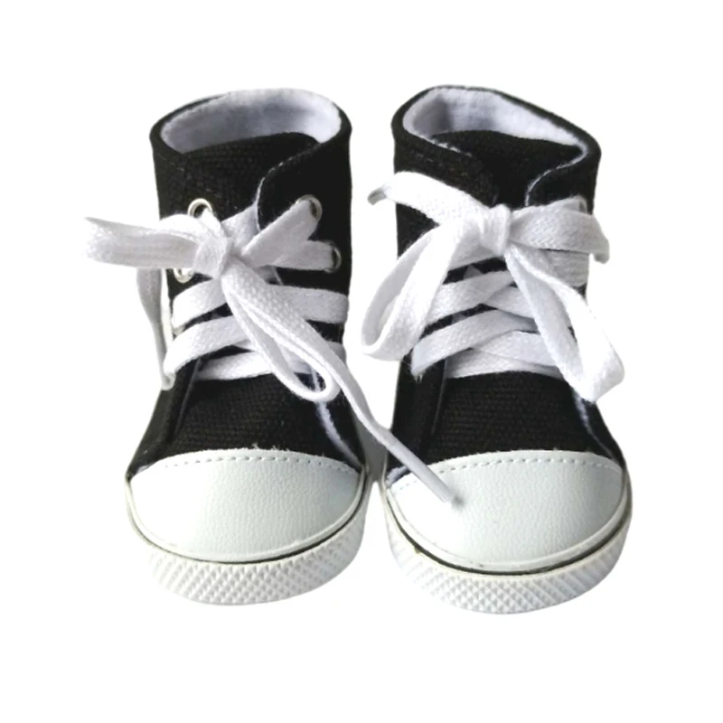 7.5CM shoes For 43 cm baby Dolls Shoes white sneackers fits For 18 " Girl Doll casual shoes Toy Boots Doll Accessories