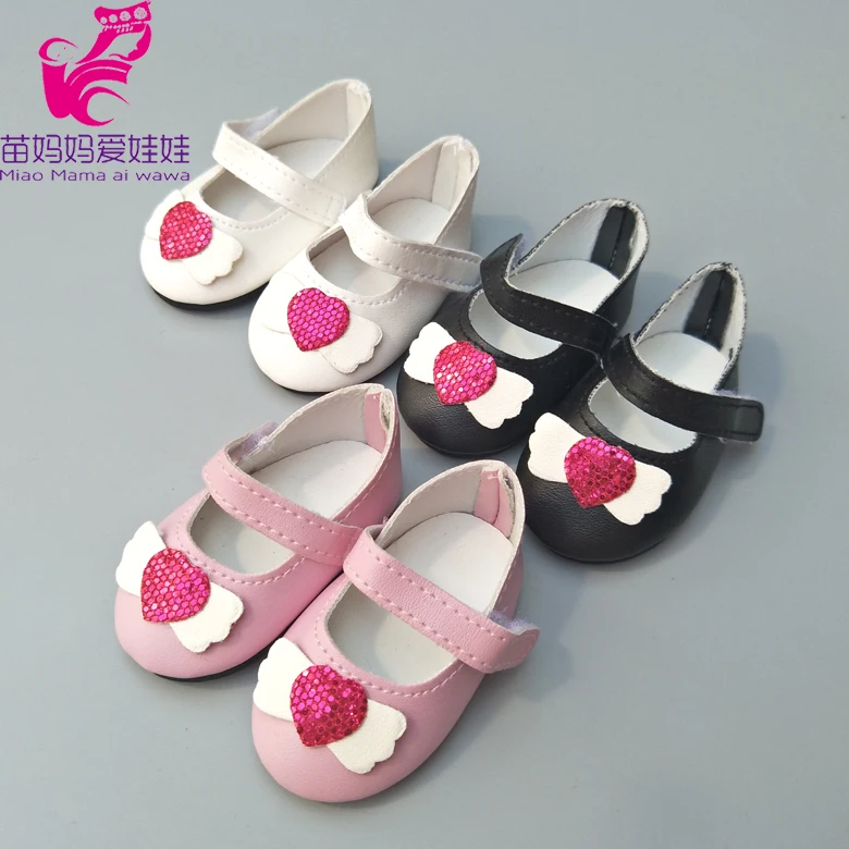 7.5CM shoes For 43 cm baby Dolls Shoes white sneackers fits For 18 " Girl Doll casual shoes Toy Boots Doll Accessories