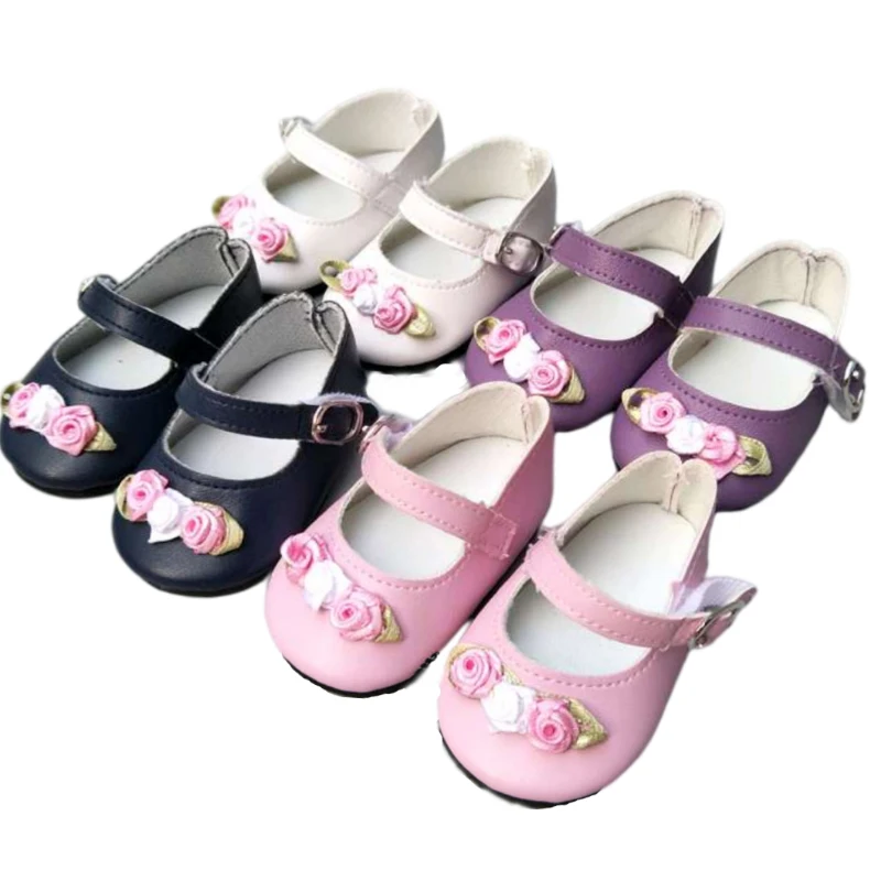 7.5CM shoes For 43 cm baby Dolls Shoes white sneackers fits For 18 " Girl Doll casual shoes Toy Boots Doll Accessories